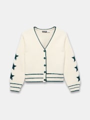 Mint Velvet White Ribbed Star Cardigan - Image 7 of 8