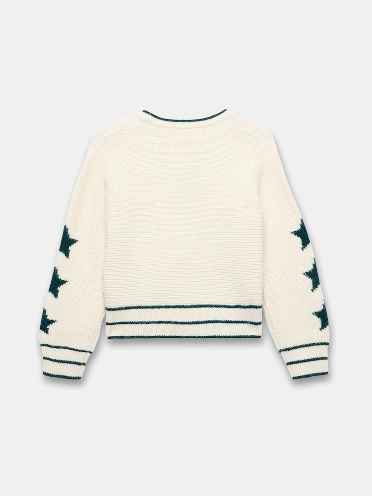 Mint Velvet White Ribbed Star Cardigan - Image 8 of 8