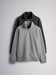 The Set 2 Pack Quarter Zip Sweaters Grey - Image 1 of 5