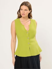 Star by Julien MacDonald Green Sleeveless Button Detail Knitted Vest - Image 1 of 6