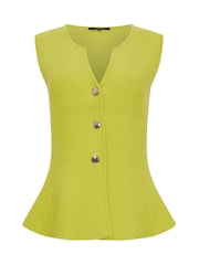 Star by Julien MacDonald Green Sleeveless Button Detail Knitted Vest - Image 6 of 6