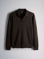 The Set 2 Pack Trophy Neck Knit Jumpers Brown/Cream - Image 2 of 5
