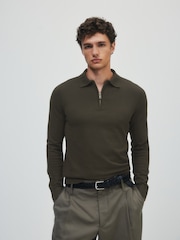The Set 3 Pack Zip Neck Knit Jumpers Brown/Cream - Image 1 of 13