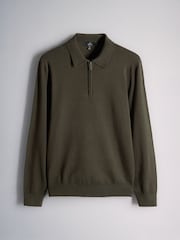 The Set 3 Pack Zip Neck Knit Jumpers Brown/Cream - Image 10 of 13