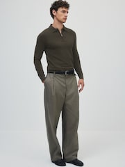 The Set 3 Pack Zip Neck Knit Jumpers Brown/Cream - Image 3 of 13