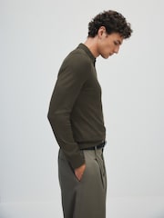 The Set 3 Pack Zip Neck Knit Jumpers Brown/Cream - Image 6 of 13