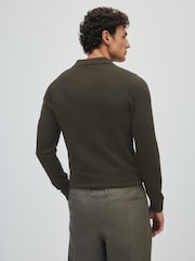 The Set 3 Pack Zip Neck Knit Jumpers Brown/Cream - Image 8 of 13