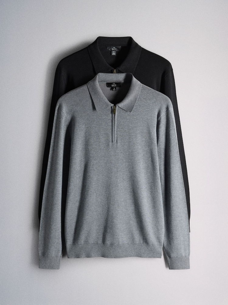 The Set Jumper 2 Pack Black/Grey - Image 1 of 5