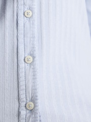 Joules Elle Blue Cotton Rich Pointelle Jersey Shirt - Image 4 of 8