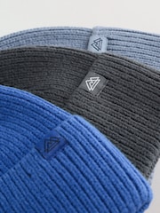 Blue/Navy/Colbalt Knitted Beanie Hats 3 Piece (1-16yrs) - Image 5 of 6