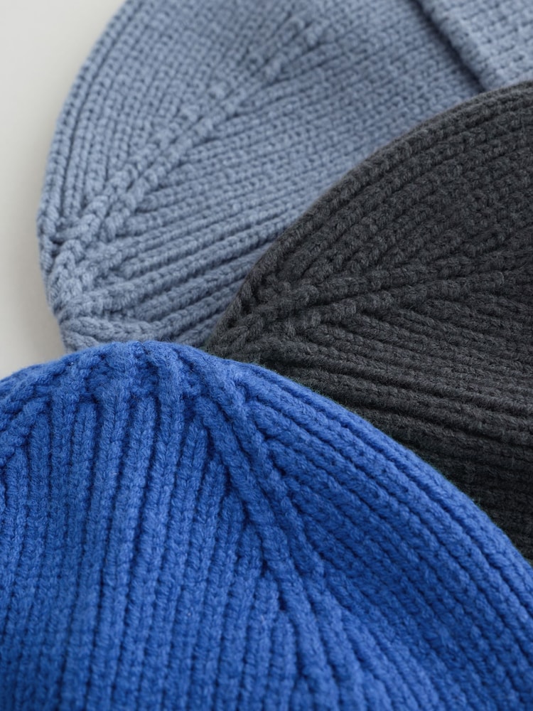 Blue/Navy/Colbalt Knitted Beanie Hats 3 Piece (1-16yrs) - Image 6 of 6 Blue/Navy/Colbalt Knitted Beanie Hats 3 Piece (1-16yrs) - Image 6 of 6