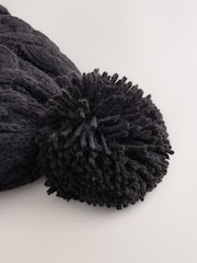 Black Cable Beanie Scarf and Gloves (3-16yrs) - Image 4 of 4