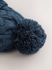 Navy Cable Beanie Scarf and Gloves Set (3-16yrs) - Image 3 of 4