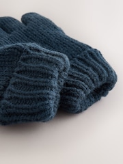 Navy Cable Beanie Scarf and Gloves Set (3-16yrs) - Image 4 of 4