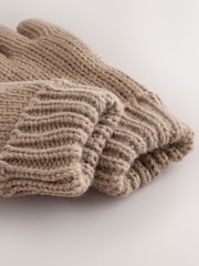 Neutral Cable Beanie Scarf and Gloves Set (3-16yrs) - Image 4 of 4
