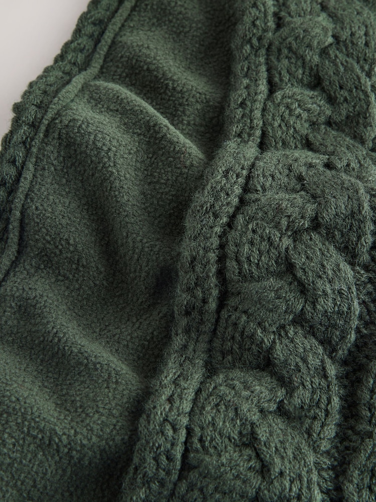 Khaki Green Cable Beanie Scarf and Gloves Set (3-16yrs) - Image 4 of 4 Khaki Green Cable Beanie Scarf and Gloves Set (3-16yrs) - Image 4 of 4
