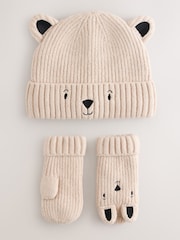 Personnage d'ours neutre - Ensemble chapeau et gants 2 Piece (3mois-6ans) - Image 1 de 4