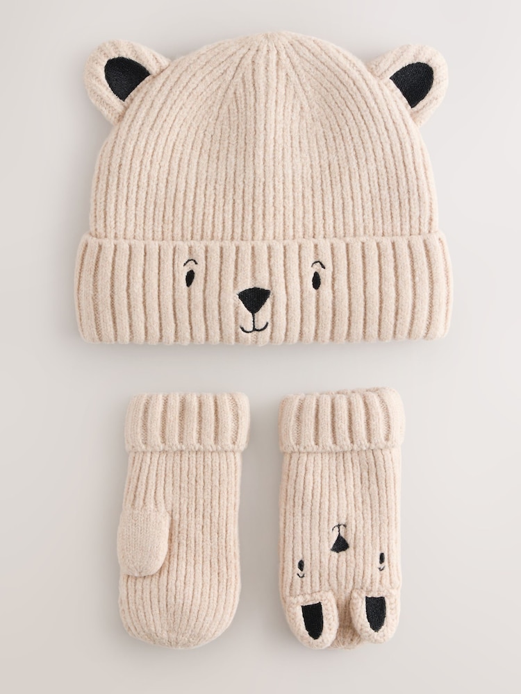 Personnage d'ours neutre - Ensemble chapeau et gants 2 Piece (3mois-6ans) - Image 1 de 4