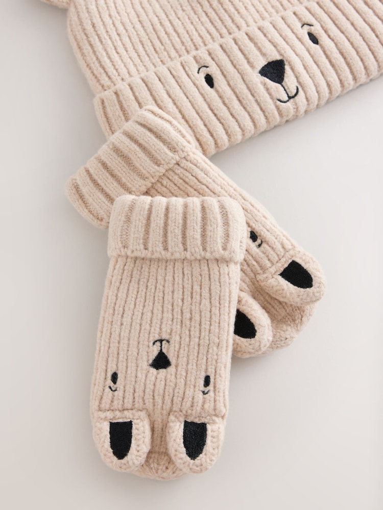 Personnage d'ours neutre - Ensemble chapeau et gants 2 Piece (3mois-6ans) - Image 2 de 4