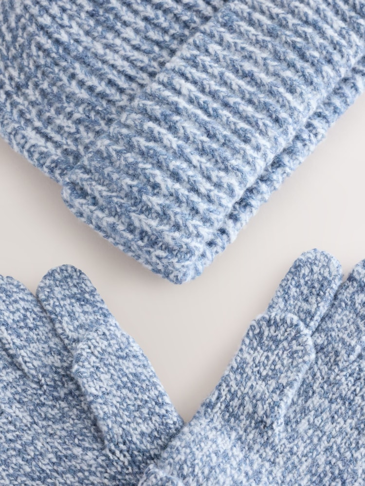 Blue Beanie and Gloves Set 2 Piece (3-16yrs) - Image 2 of 5