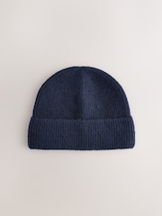 Navy Wool Knitted Beanie Hat (1-16yrs) - Image 1 of 3