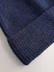 Navy Wool Knitted Beanie Hat (1-16yrs) - Image 3 of 3
