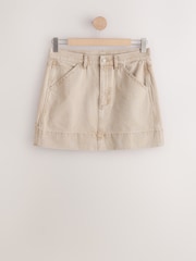 Neutral Mini Cargo Denim Skirt - Image 1 of 3