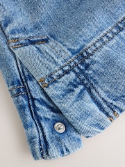 Mid Blue Lightweight Sleeveless Collared Denim Top - Image 7 of 8