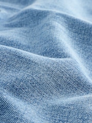 Mid Blue Lightweight Sleeveless Collared Denim Top - Image 8 of 8