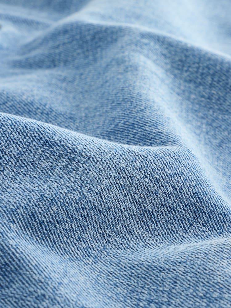 Mid Blue Lightweight Sleeveless Collared Denim Top - Image 8 of 8 Mid Blue Lightweight Sleeveless Collared Denim Top - Image 8 of 8
