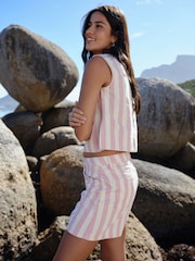 Pink Stripe Denim Shell Top - Image 3 of 7