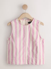 Pink Stripe Denim Shell Top - Image 5 of 7