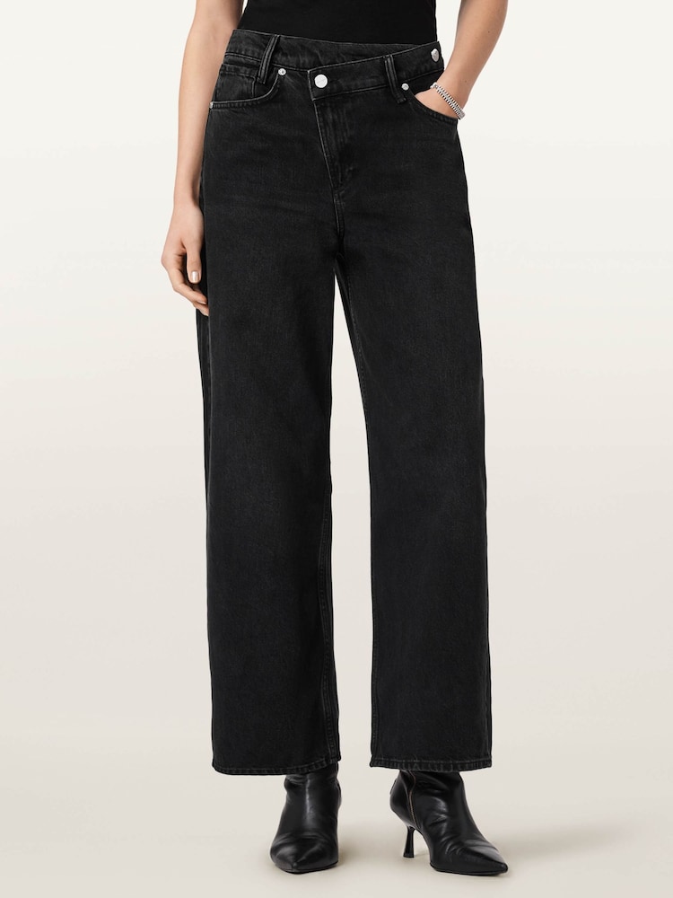 AllSaints Black Aki Crossover Jeans - Image 1 of 8