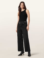 AllSaints Black Aki Crossover Jeans - Image 4 of 8