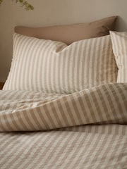 Pineapple Elephant Natural Cotton Rich Woven Stripe Duvet Cover Set - Image 3 of 5