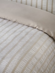 Catherine Lansfield Natural So Soft Seersucker Stripe No Iron Duvet Cover Set - Image 4 of 4
