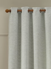 Catherine Lansfield Sage Green Textured Stab Stitch Lined Eyelet Curtains - Image 4 of 4