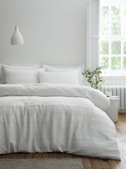 Bianca White Waffle Cotton Stripe Duvet Cover Set - Image 1 of 5