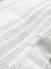 Bianca White Waffle Cotton Stripe Duvet Cover Set - Image 4 of 5