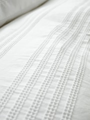Bianca White Waffle Cotton Stripe Duvet Cover Set - Image 5 of 5