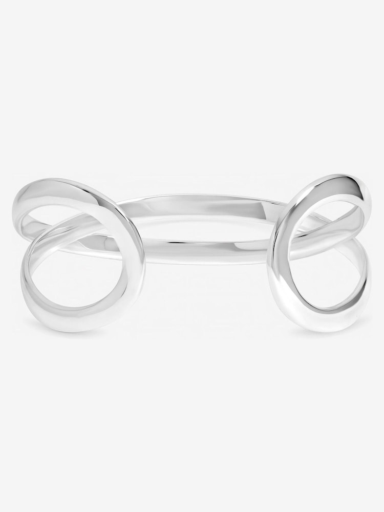 Inicio Polierter offener Armreif mit Crossover-Design und Geschenkverpackung - Bild 1 von 2