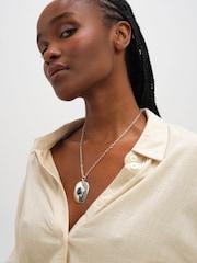 Simply Silver 925 Sterling Silver Large Turquoise Polished Pendant - Image 1 of 3