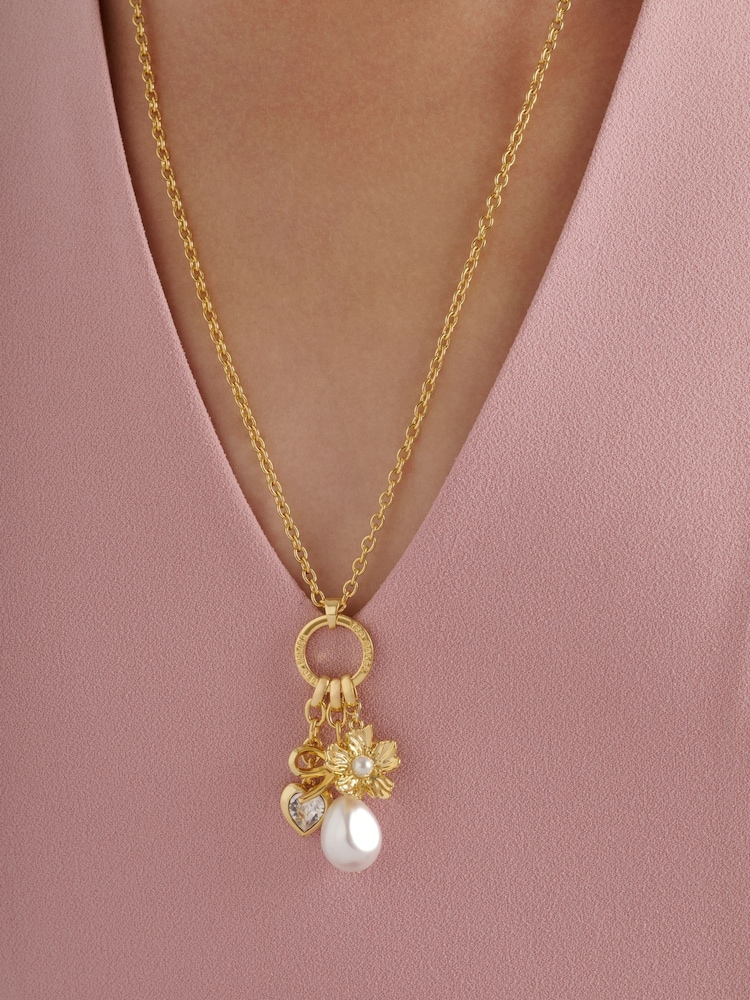 Ted Baker Gold Tone ISADORA Icon Charm Multi Pendant Necklace - Image 2 of 3