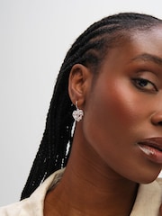 Inicio Sterling Silver Plated Filagree Puff Heart Fishhook Earrings - Image 1 of 2