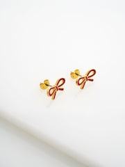 Ted Baker Gold Plated BOWIE Tie Bow Enamel Stud Earrings - Image 5 of 5