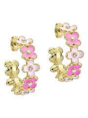 Gold Tone/Pink Multi & Crystal - Ted Baker GARVI Garland Hoop Earrings - 图片2 / 4
