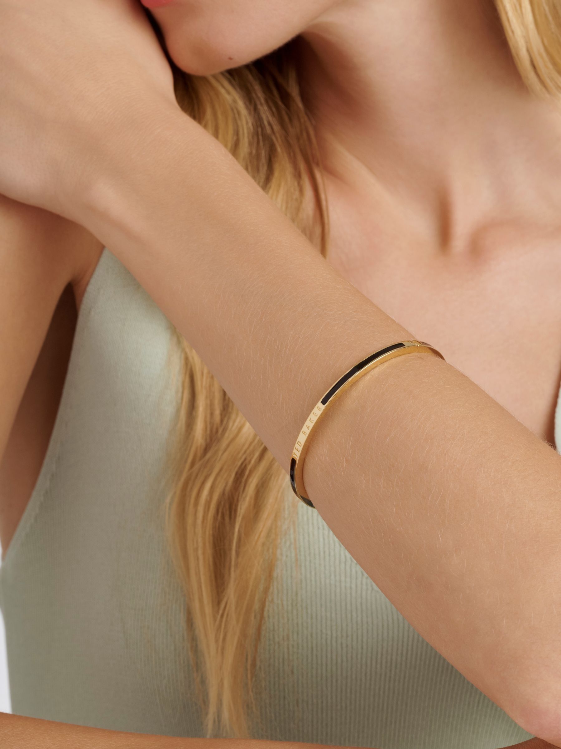 Ted Baker Women's Gold Roley Tone Plated Black Enamel Bangle Tbj4163-02-05 - Image 1