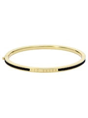 Ted Baker Gold Tone/Black Roley Classic Colour Enamel Slim Bangle Bracelet - Image 4 of 5