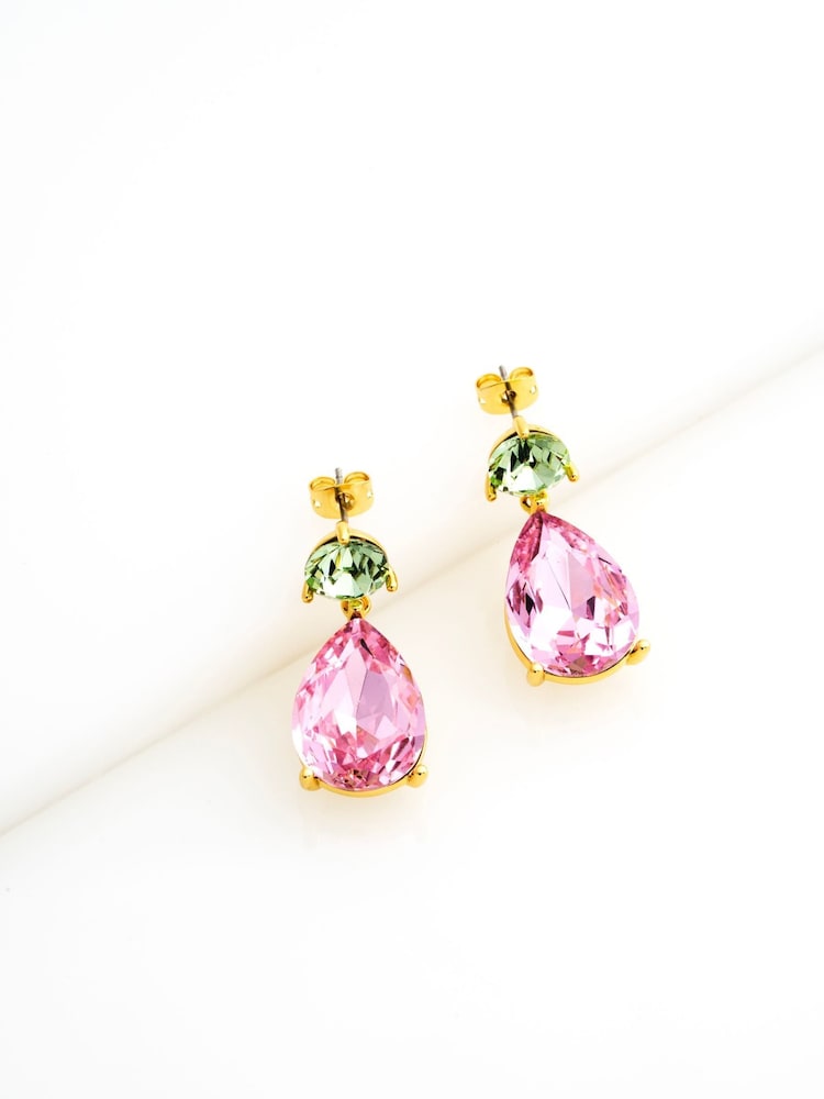 Ted Baker Gold Tone TEAIRE Crystal Teardrop Earrings - Image 2 of 4