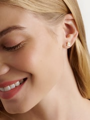 Ted Baker Gold Tone/White & Crystal GAYLA Garland Stud Earrings - Image 1 of 3